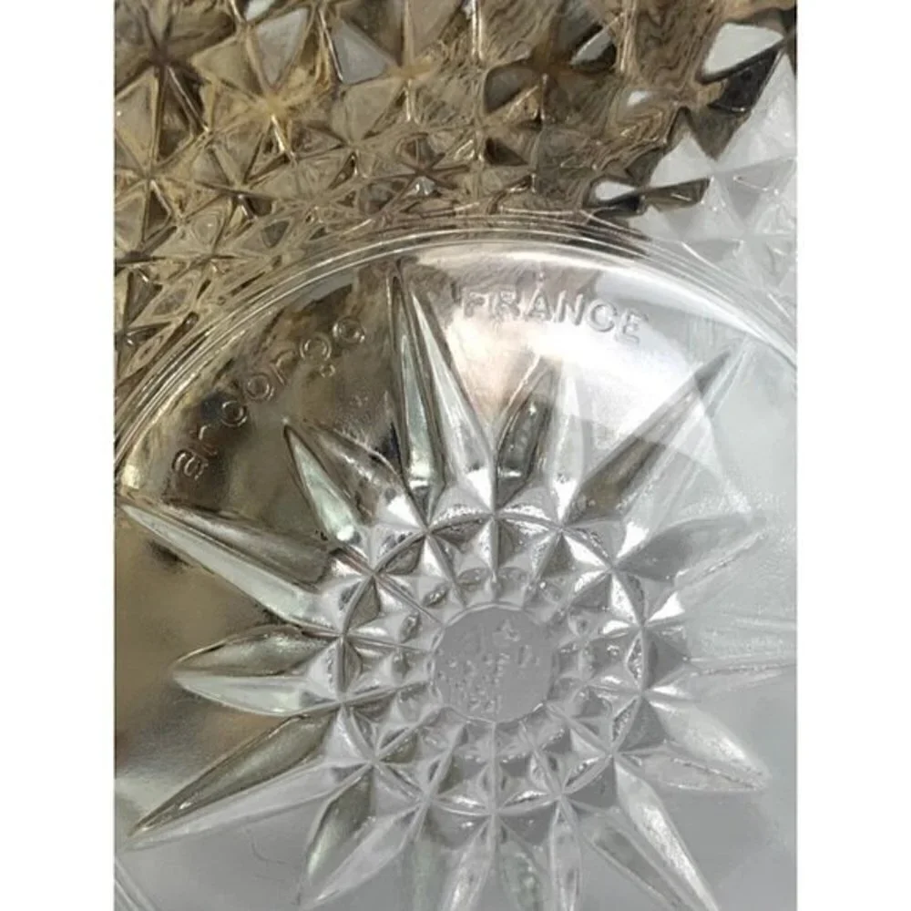 Vintage 70s Arcoroc France Crystal Dessert Salad Bowls
